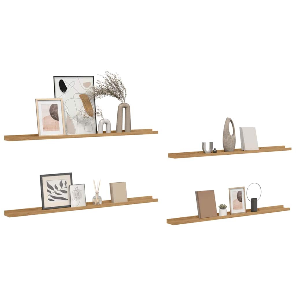 Wandregal Wandhalterung 4 Stk. Braun 115 x 9 x 3 cm