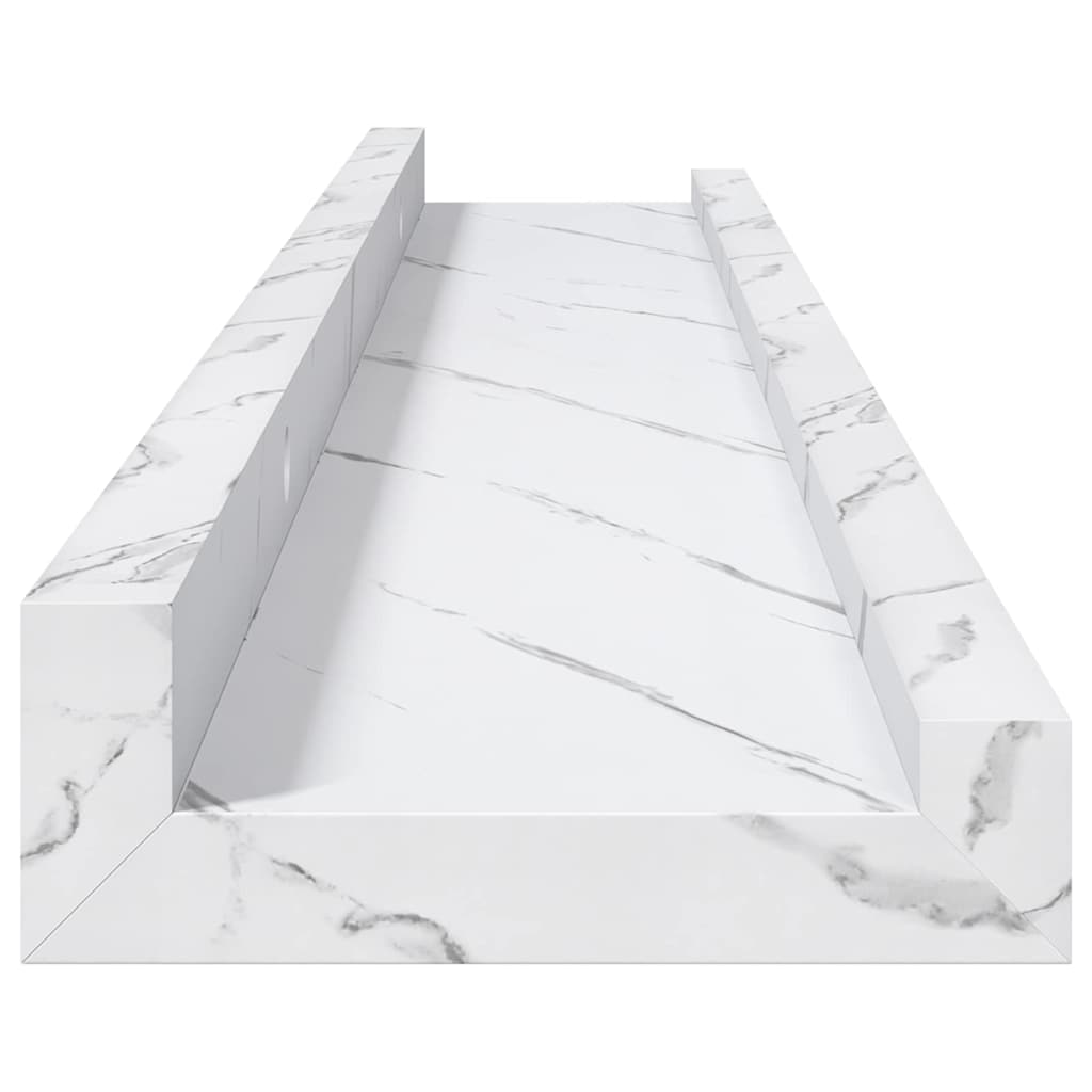 Wandregal Wandhalterung 2 Stk. Weiß Marmor 60 x 9 x 3 cm