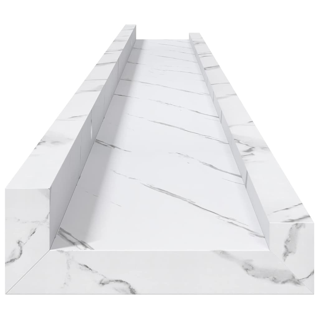 Wandregal Wandhalterung 2 Stk. Weiß Marmor 100 x 9 x 3 cm