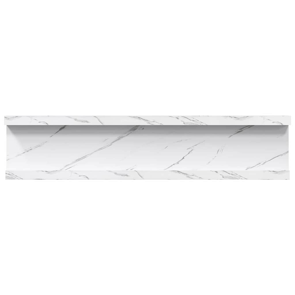 Wandregal Wandhalterung 4 Stk. Weiß Marmor 40 x 9 x 3 cm