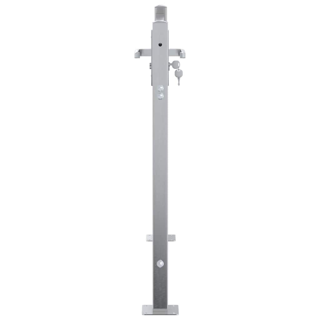 Gartentor mit Schloss Silber 85 x 70 cm Edelstahl