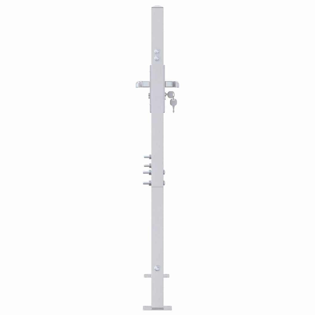Gartentor mit Schloss Silber 85 x 97 cm Edelstahl