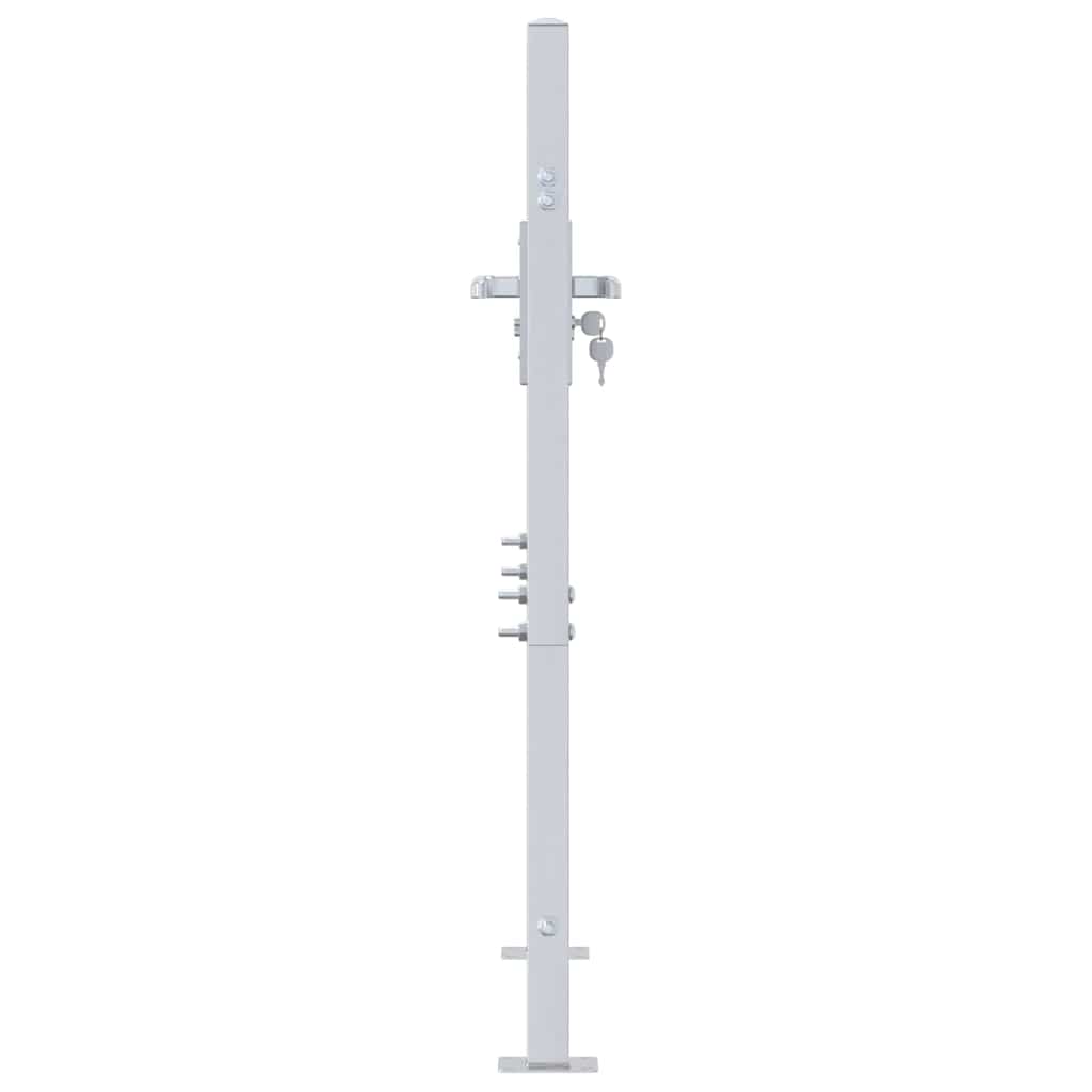 Gartentor mit Schloss Silber 85 x 97 cm Edelstahl