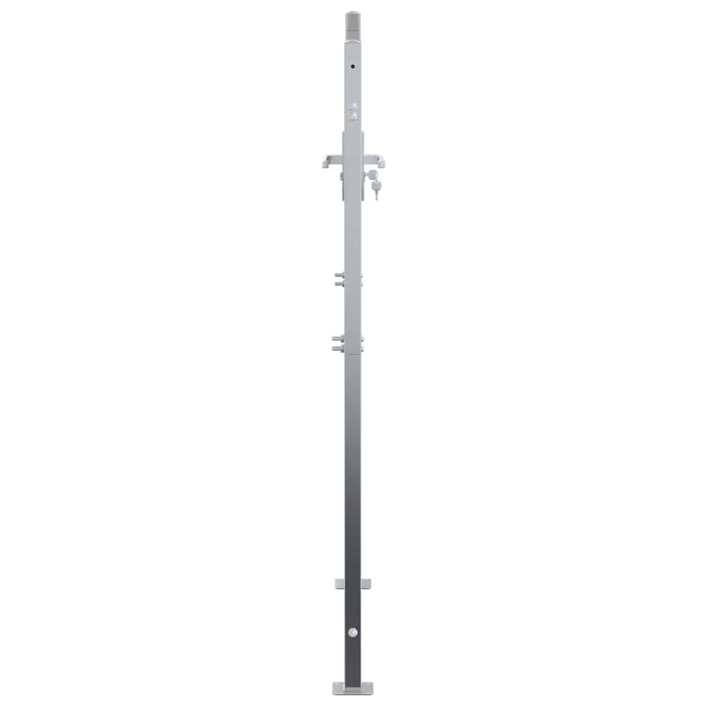 Gartentor 85 x 120 cm Edelstahl Silber Abschließbar