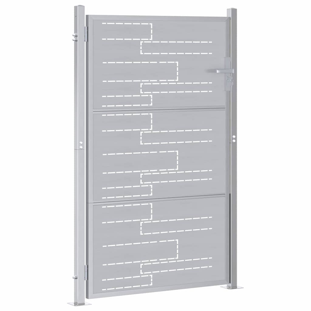 Gartentor 85 x 144 cm Edelstahl Silber Abschließbar