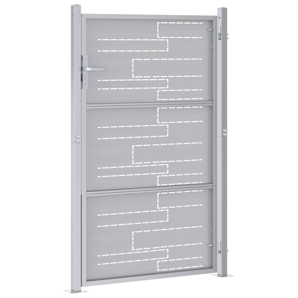 Gartentor 85 x 144 cm Edelstahl Silber Abschließbar