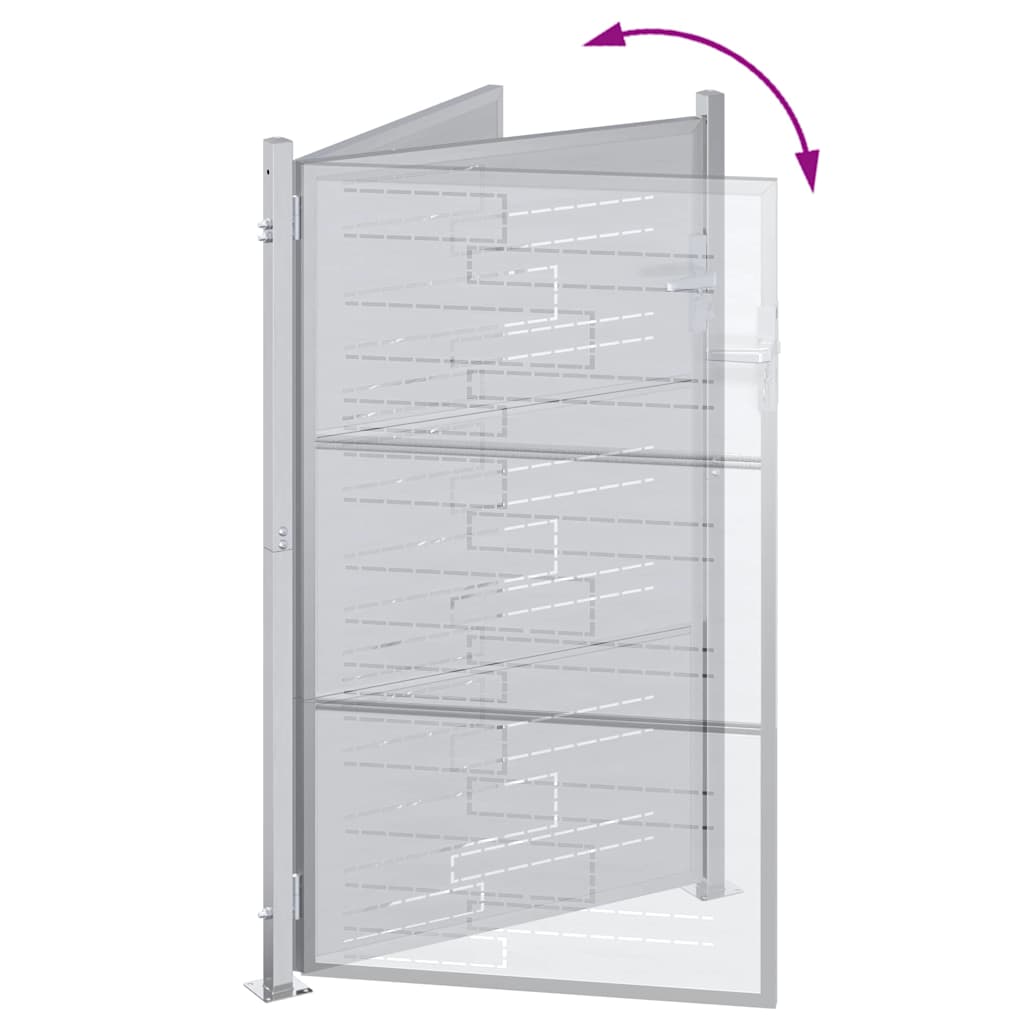Gartentor 85 x 144 cm Edelstahl Silber Abschließbar