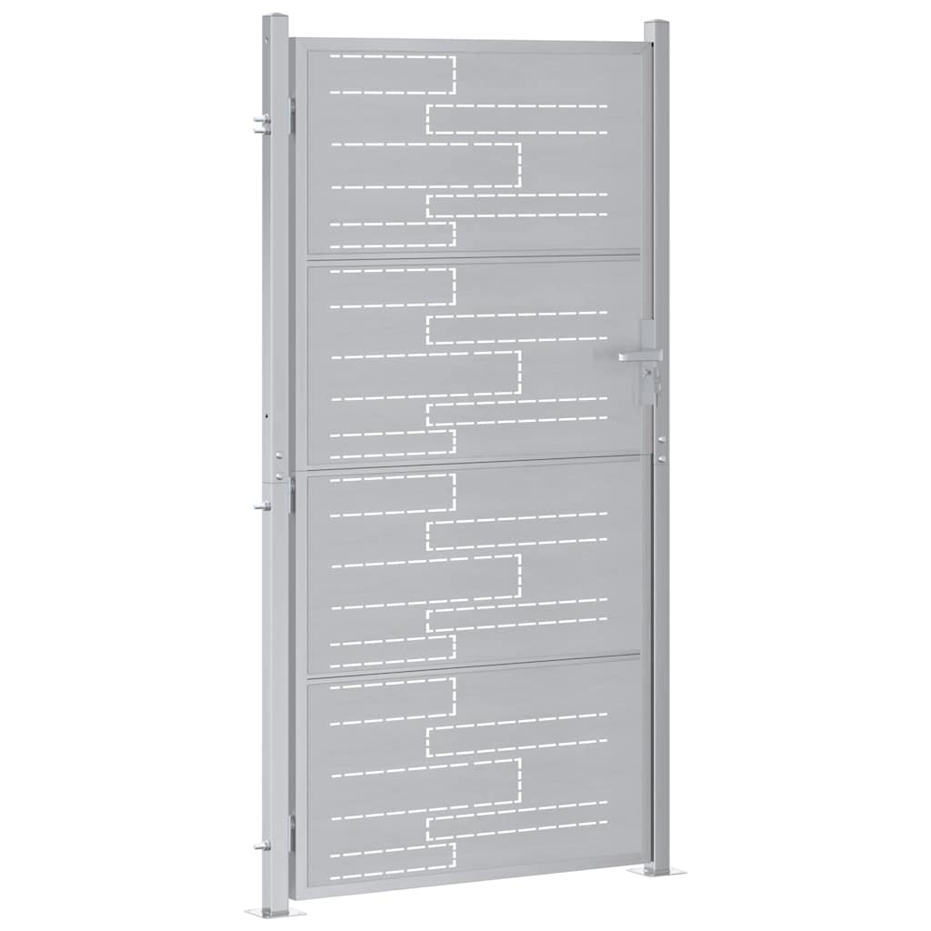Gartentor 85 x 174 cm Edelstahl Silber Abschließbar