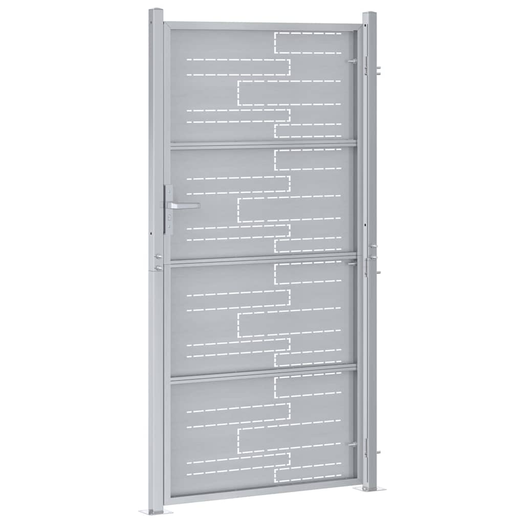 Gartentor 85 x 174 cm Edelstahl Silber Abschließbar