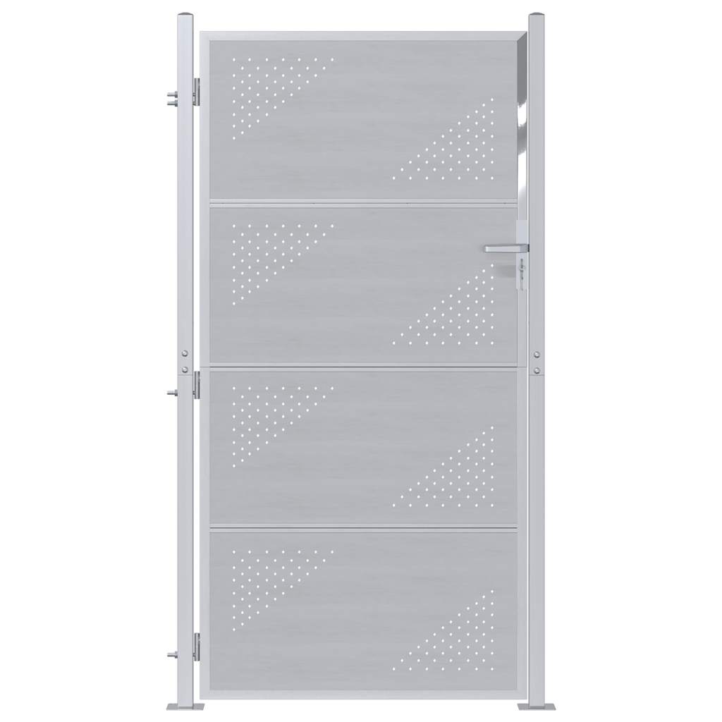 Gartentor 85 x 174 cm Edelstahl Silber Abschließbar
