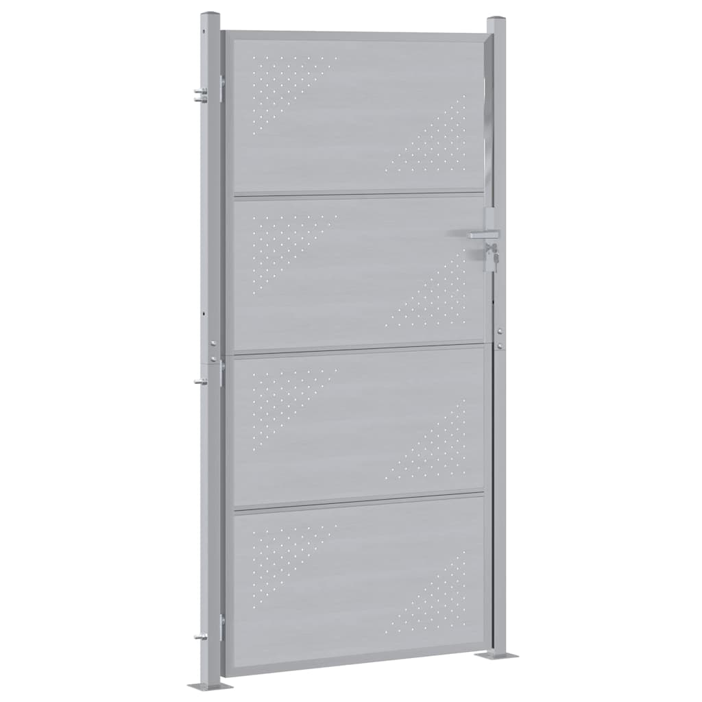 Gartentor 85 x 174 cm Edelstahl Silber Abschließbar