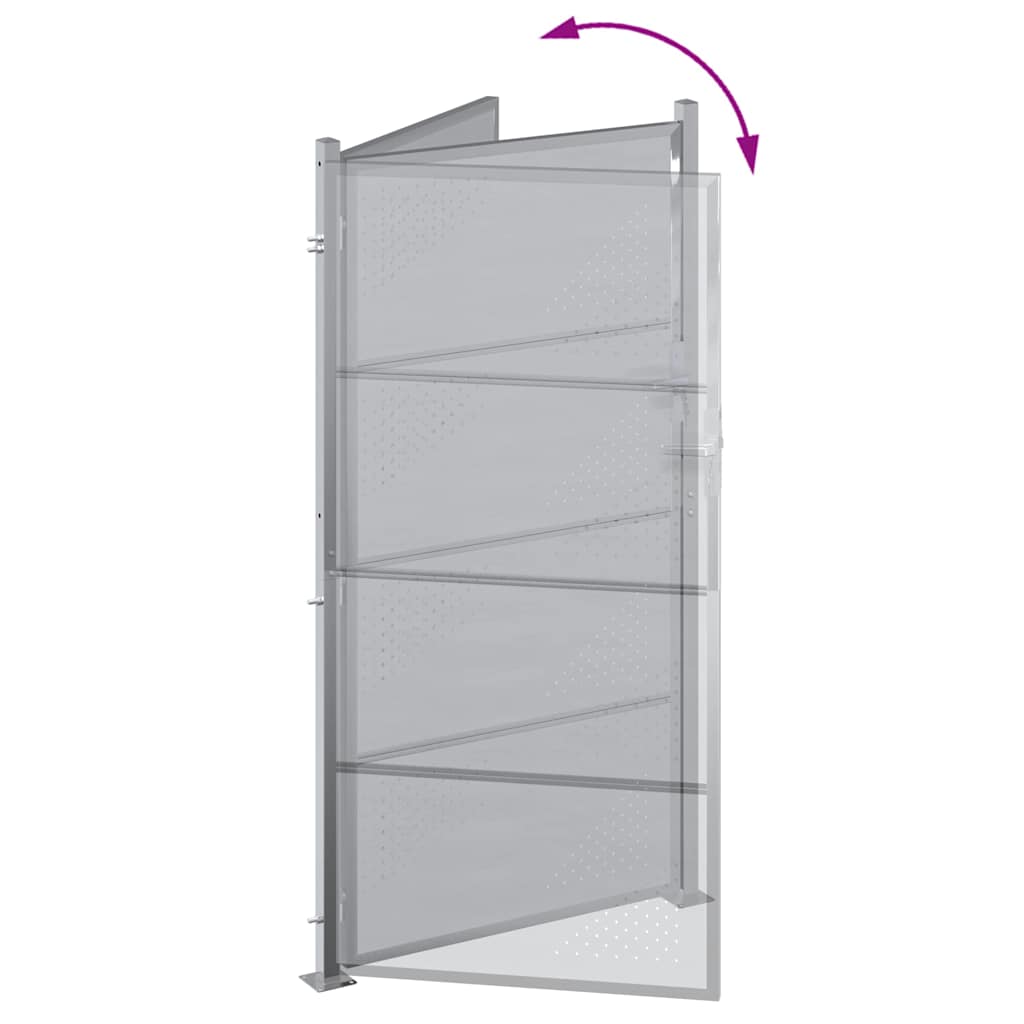 Gartentor 85 x 174 cm Edelstahl Silber Abschließbar