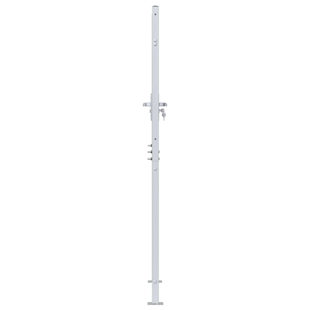Gartentor 85 x 174 cm Edelstahl Silber Abschließbar