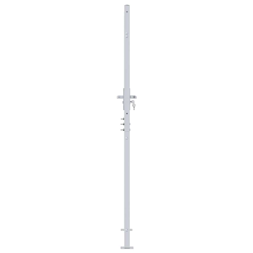 Gartentor 85 x 196 cm Edelstahl Silber Abschließbar