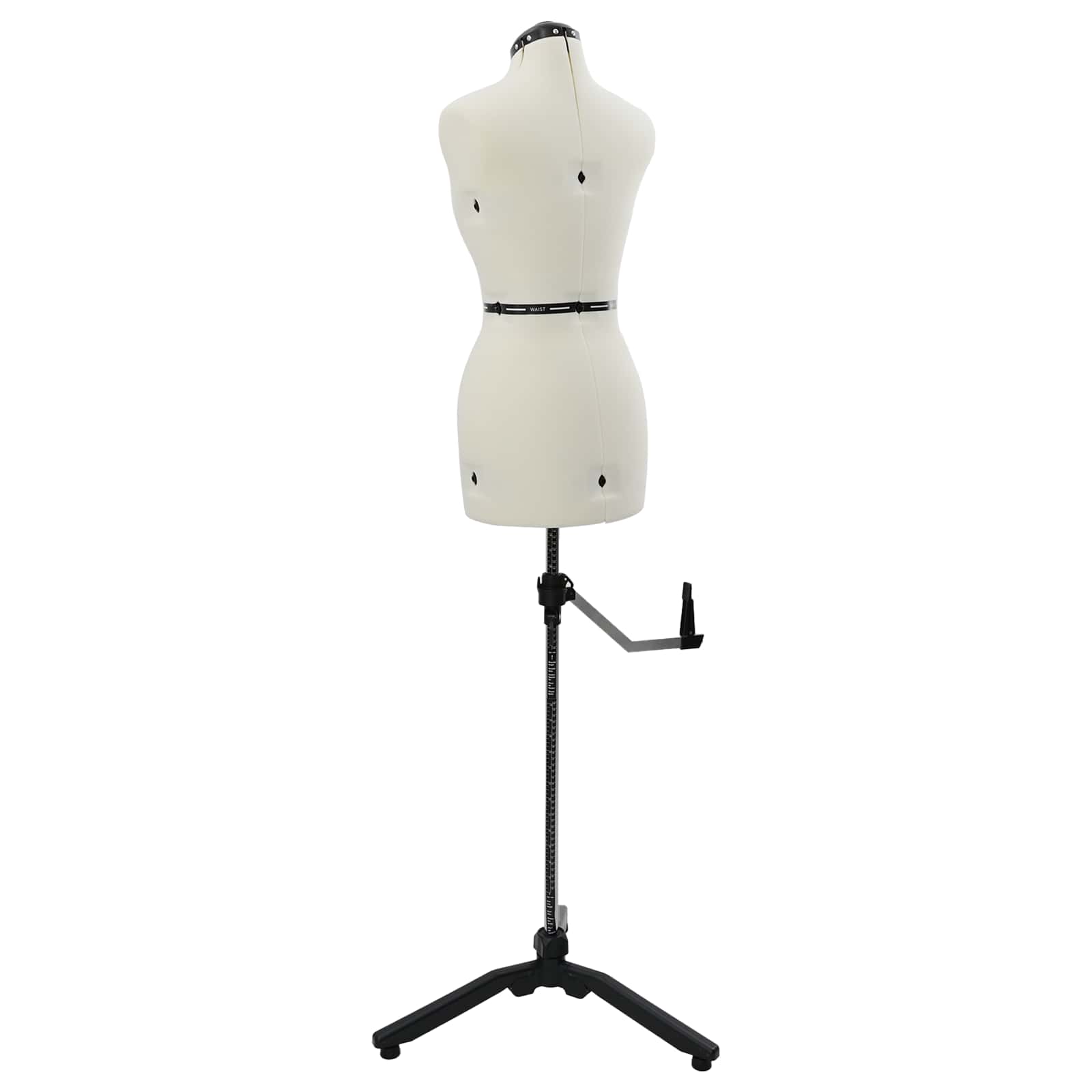 Verstellbare Kleiderform für Damen Creme S Samt