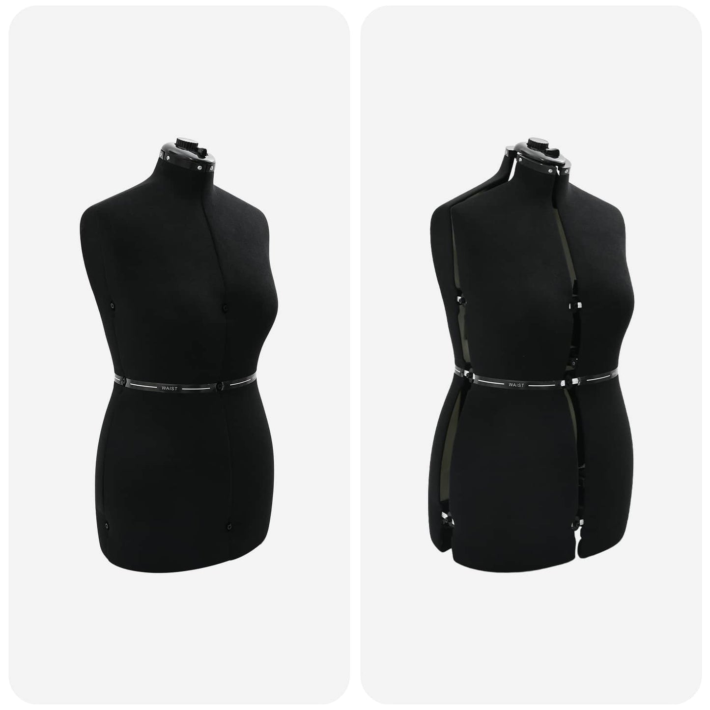 Verstellbare Kleiderform für Damen Schwarz M Samt