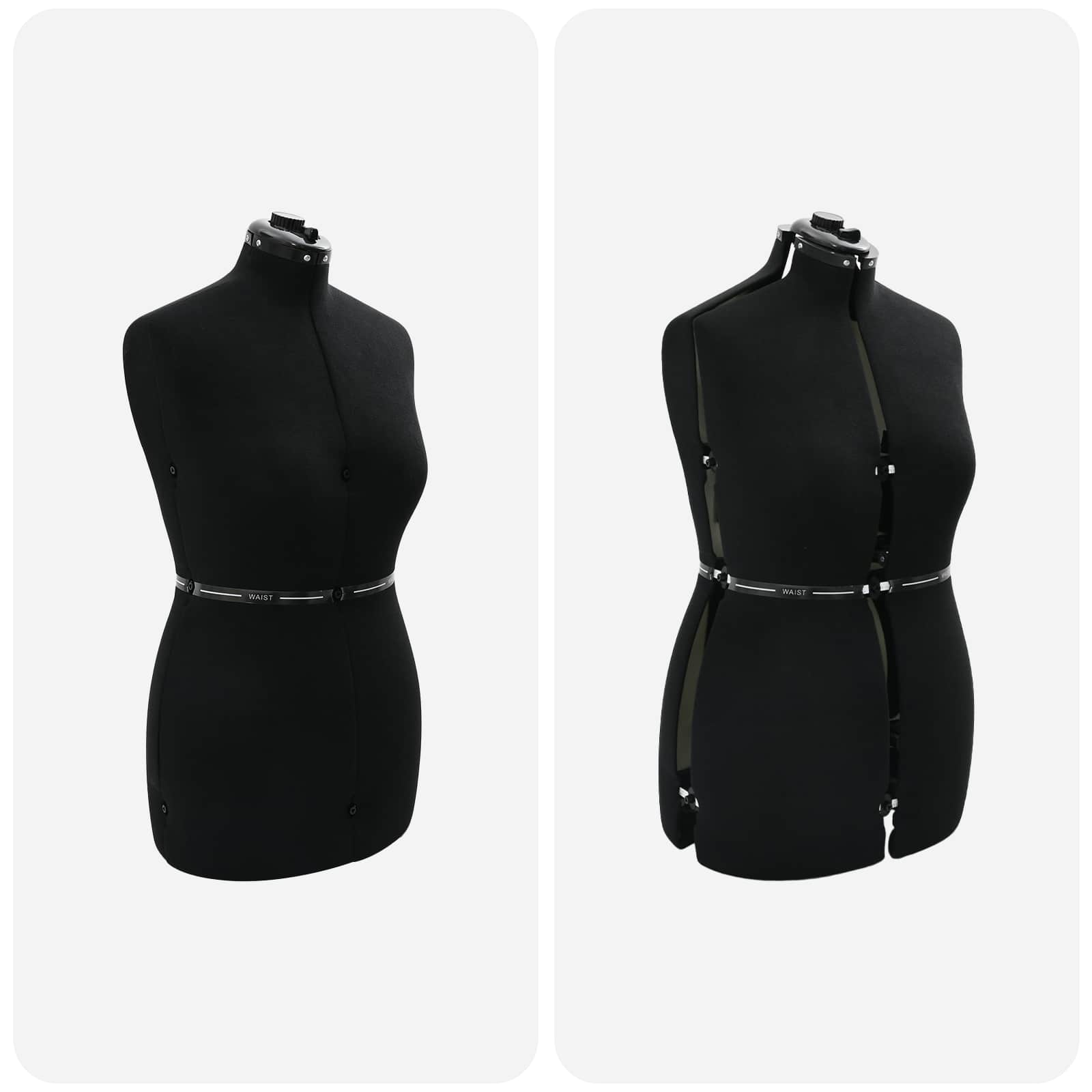 Verstellbare Kleiderform für Damen Schwarz M Samt