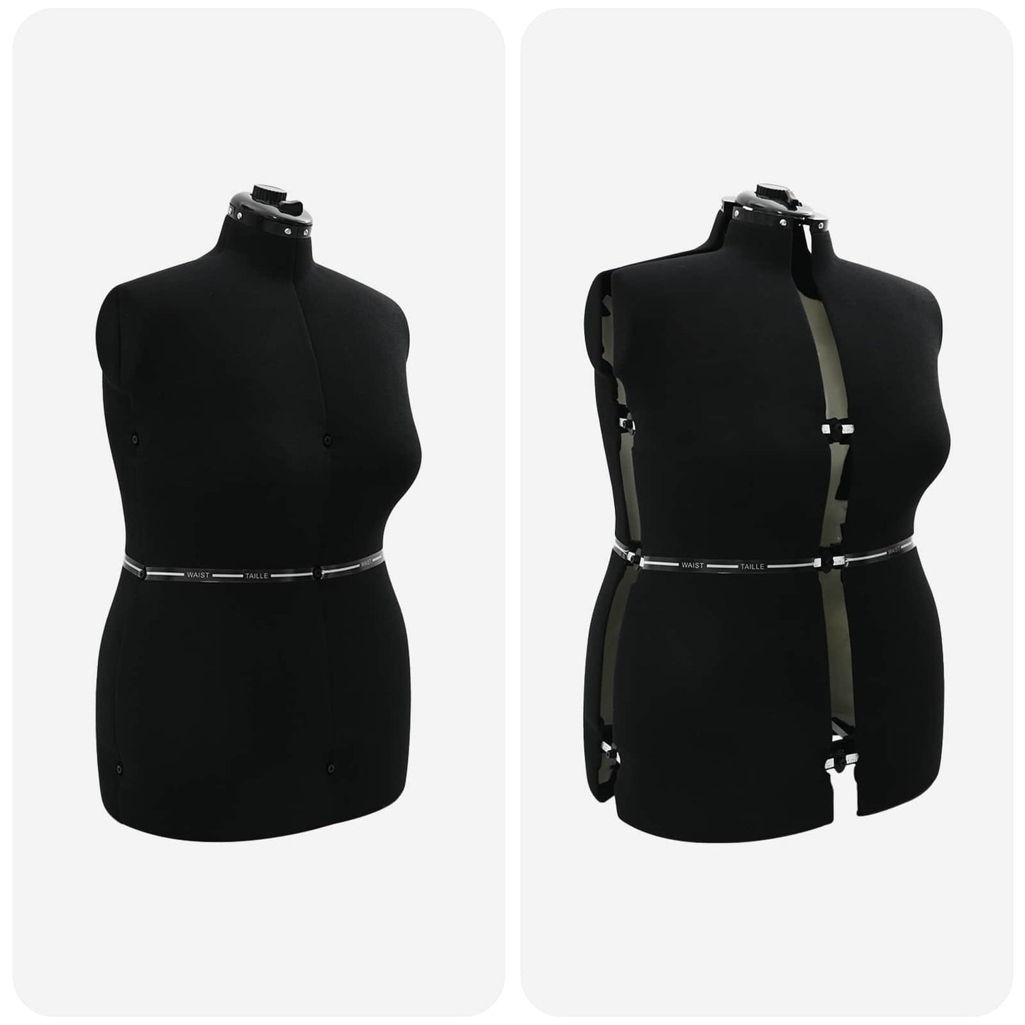 Verstellbare Kleiderform für Damen Schwarz L Samt