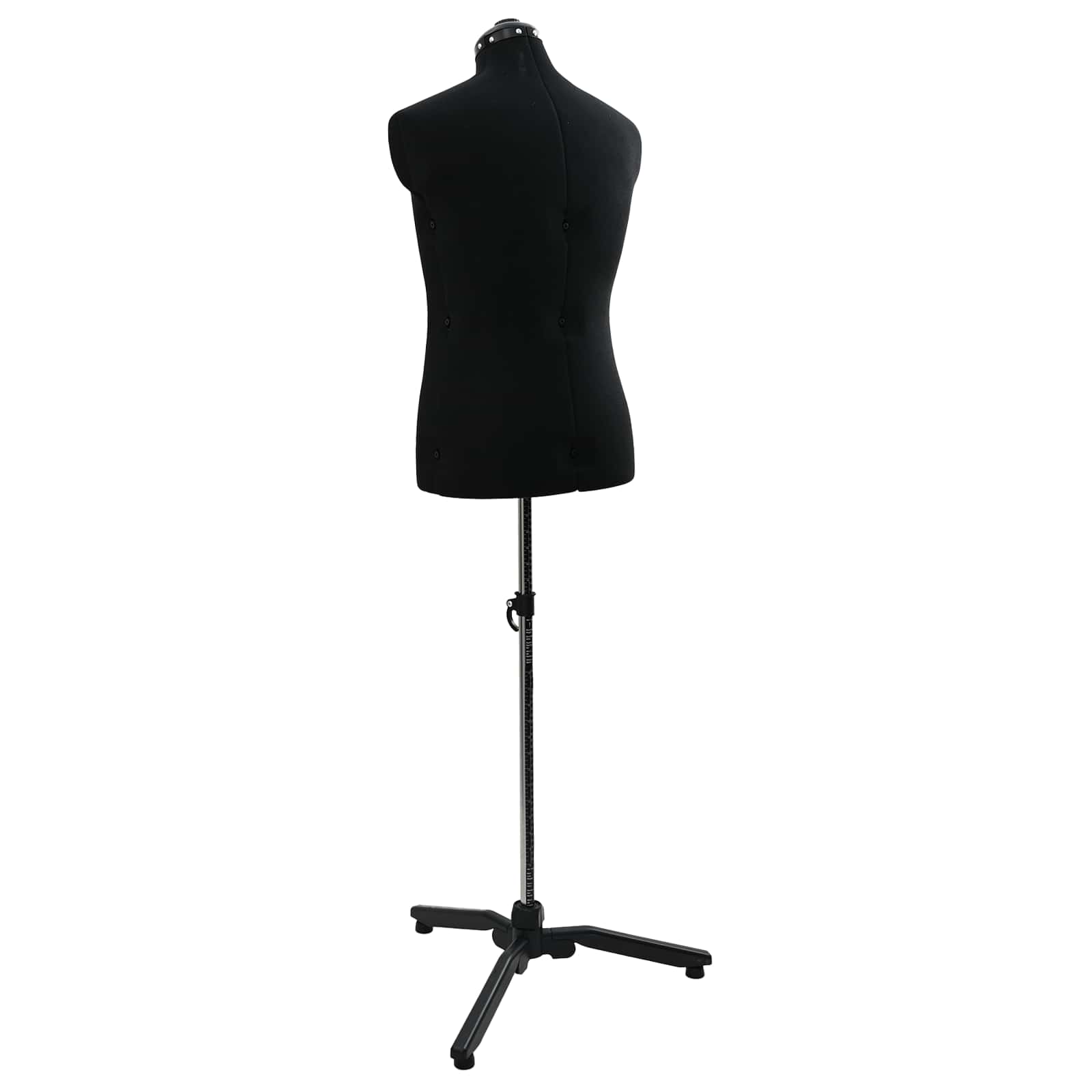 Verstellbare Schneiderpuppe für Männer Schwarz 37,5-45,5 Zoll