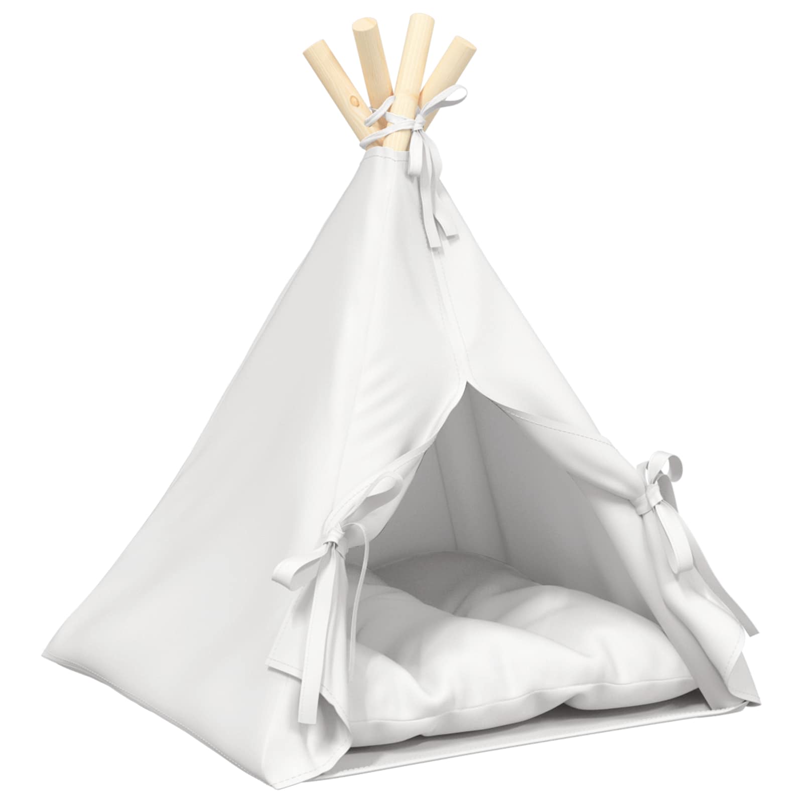 Haustier-Tipi mit Kissen Weiß 40 x 40 x 50 cm Polyester
