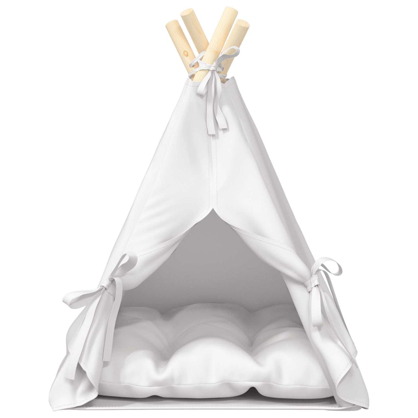 Haustier-Tipi mit Kissen Weiß 40 x 40 x 50 cm Polyester