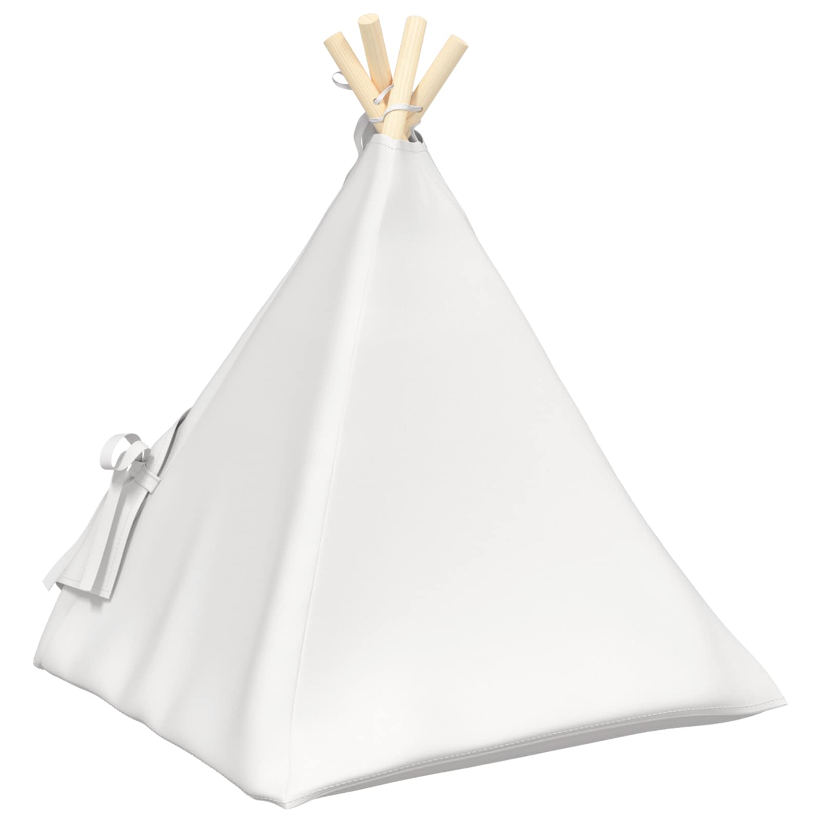 Haustier-Tipi mit Kissen Weiß 50 x 50 x 60 cm Polyester