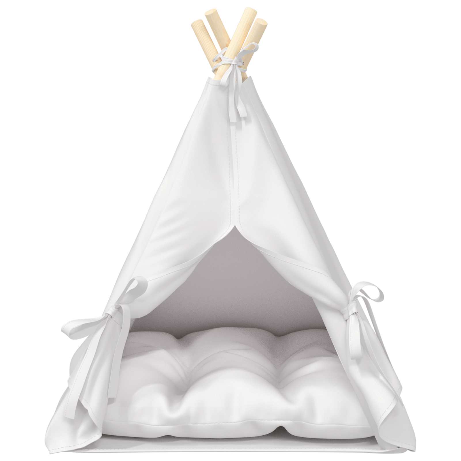 Haustier-Tipi mit Kissen Weiß 50 x 50 x 60 cm Polyester