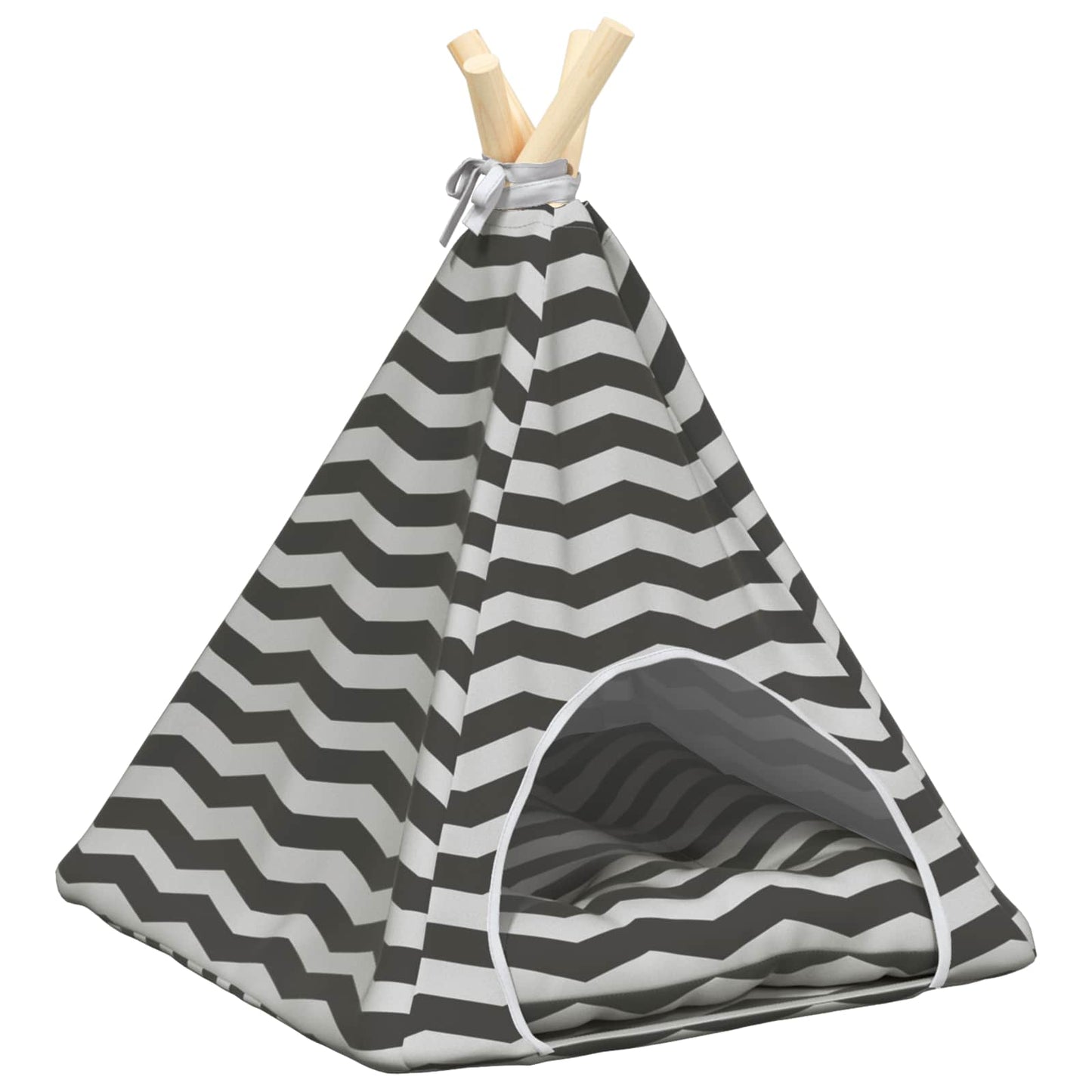 Haustier-Tipi mit Kissen Weiß und Grau 40 x 40 x 50 cm