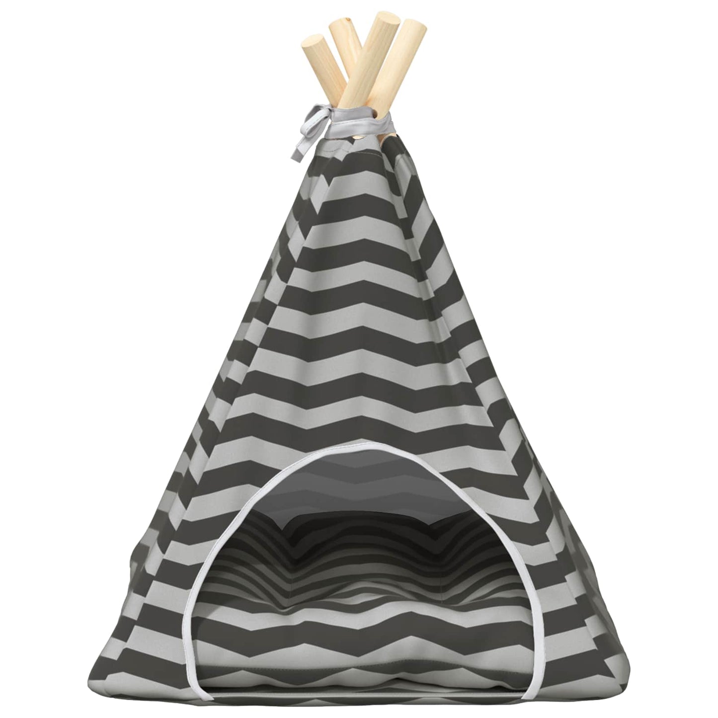 Haustier-Tipi mit Kissen Weiß und Grau 40 x 40 x 50 cm
