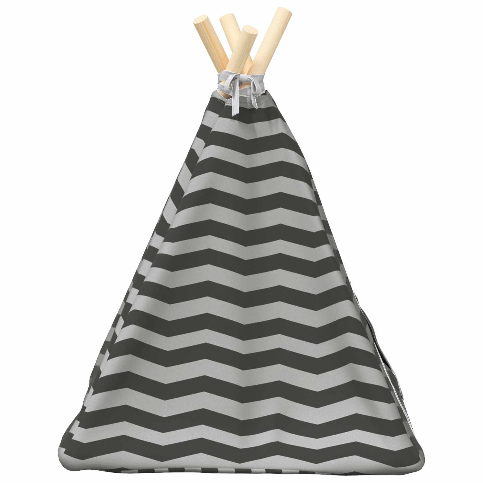 Haustier-Tipi mit Kissen Weiß und Grau 40 x 40 x 50 cm