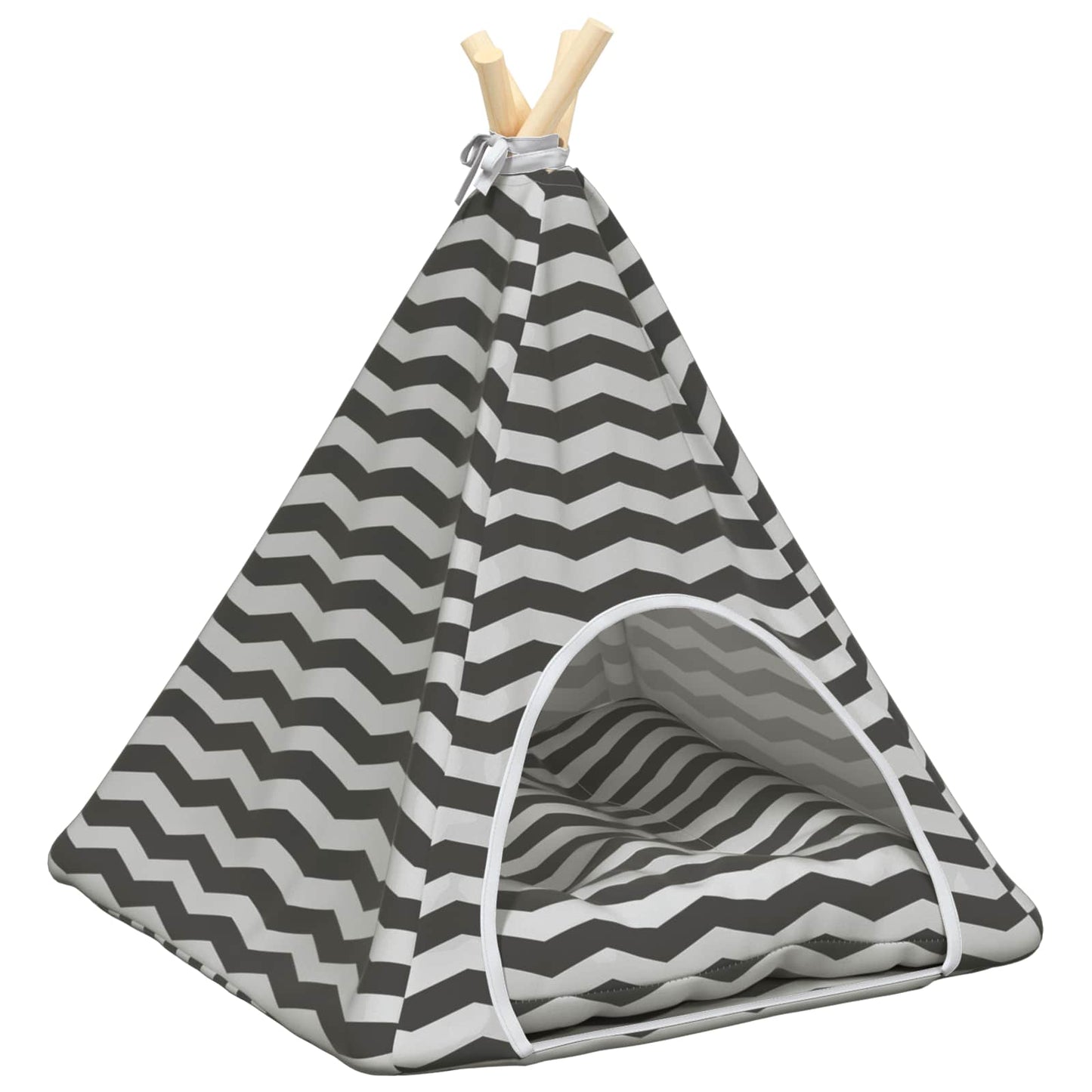 Haustier-Tipi mit Kissen Weiß und Grau 50 x 50 x 60 cm