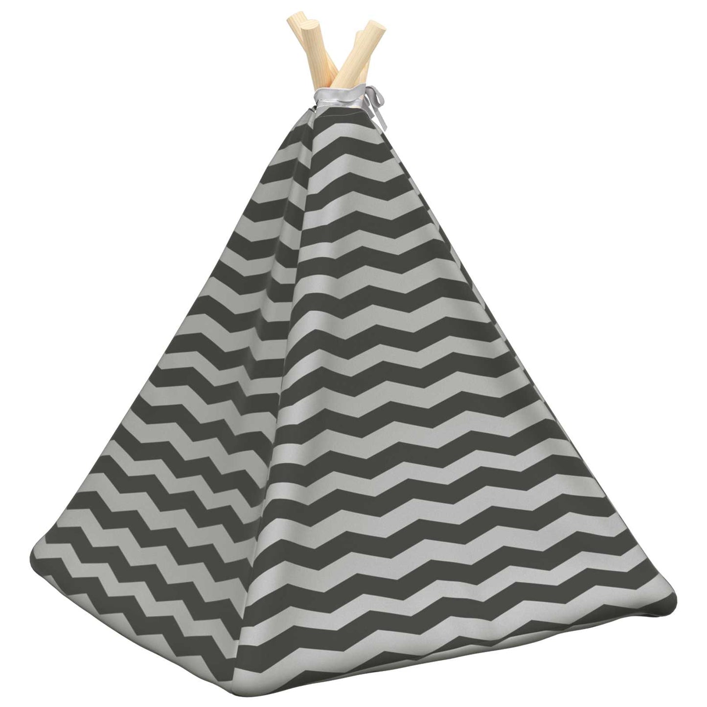 Haustier-Tipi mit Kissen Weiß und Grau 50 x 50 x 60 cm