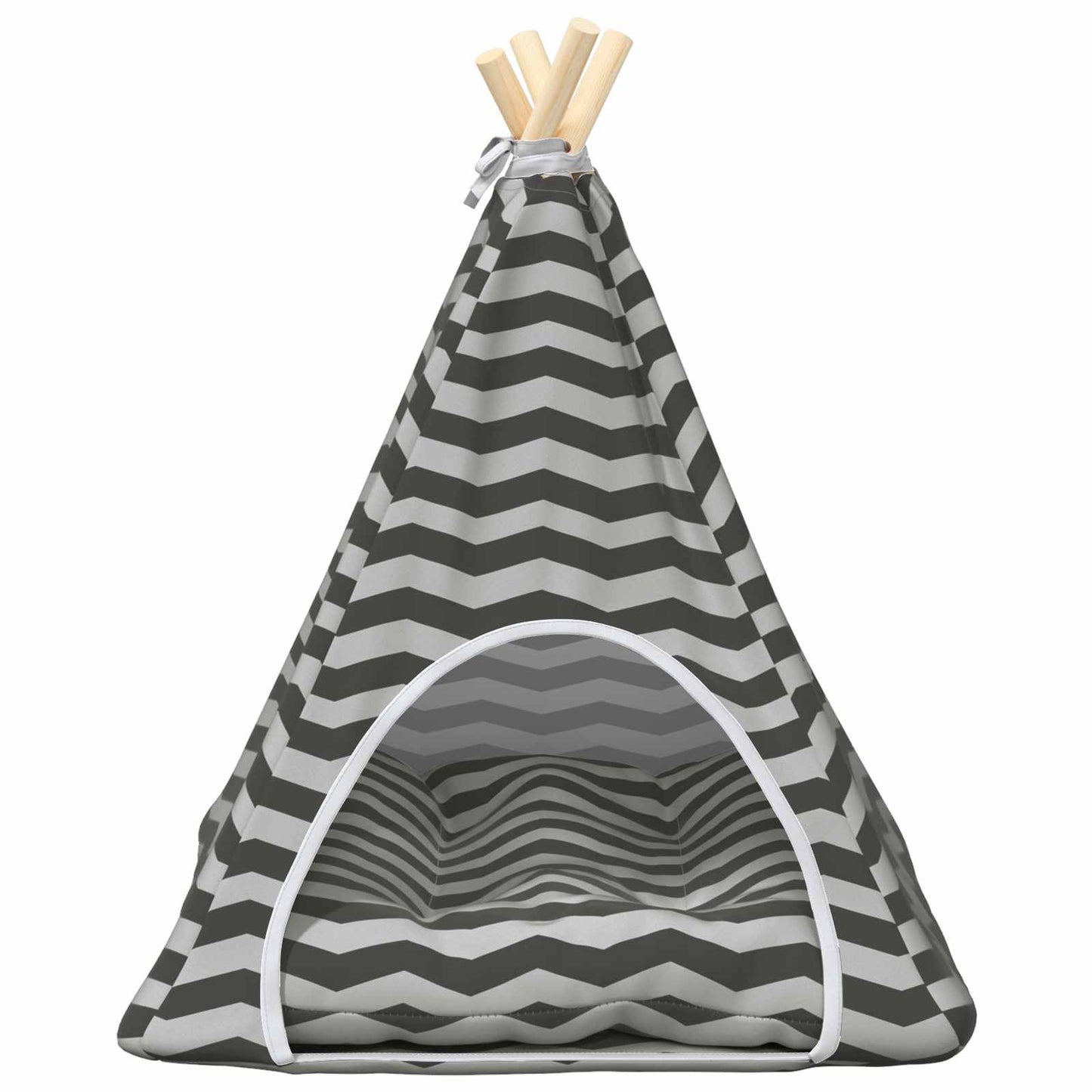 Haustier-Tipi mit Kissen Weiß und Grau 50 x 50 x 60 cm