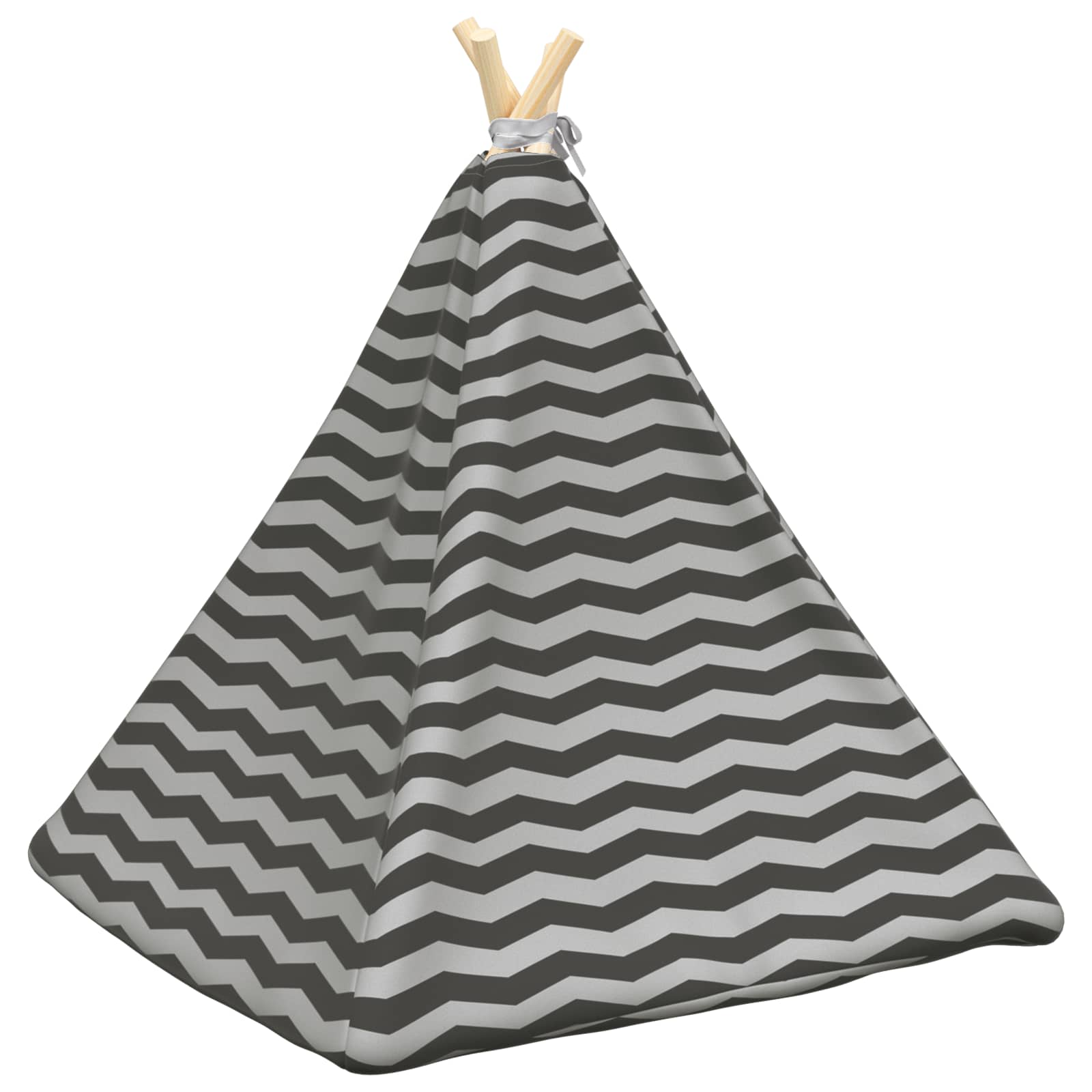 Haustier-Tipi mit Kissen Weiß und Grau 60 x 60 x 70 cm