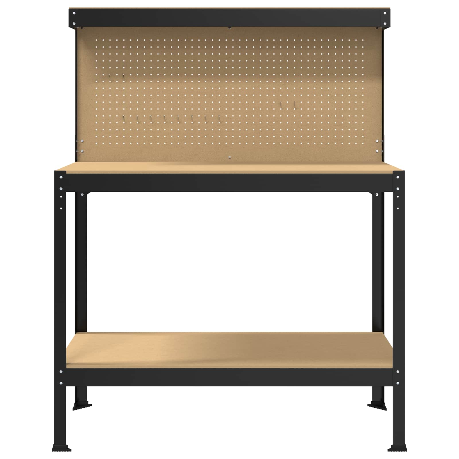 Werkbank Schwarz 114 x 54 x 145 cm Sperrholz und Metall