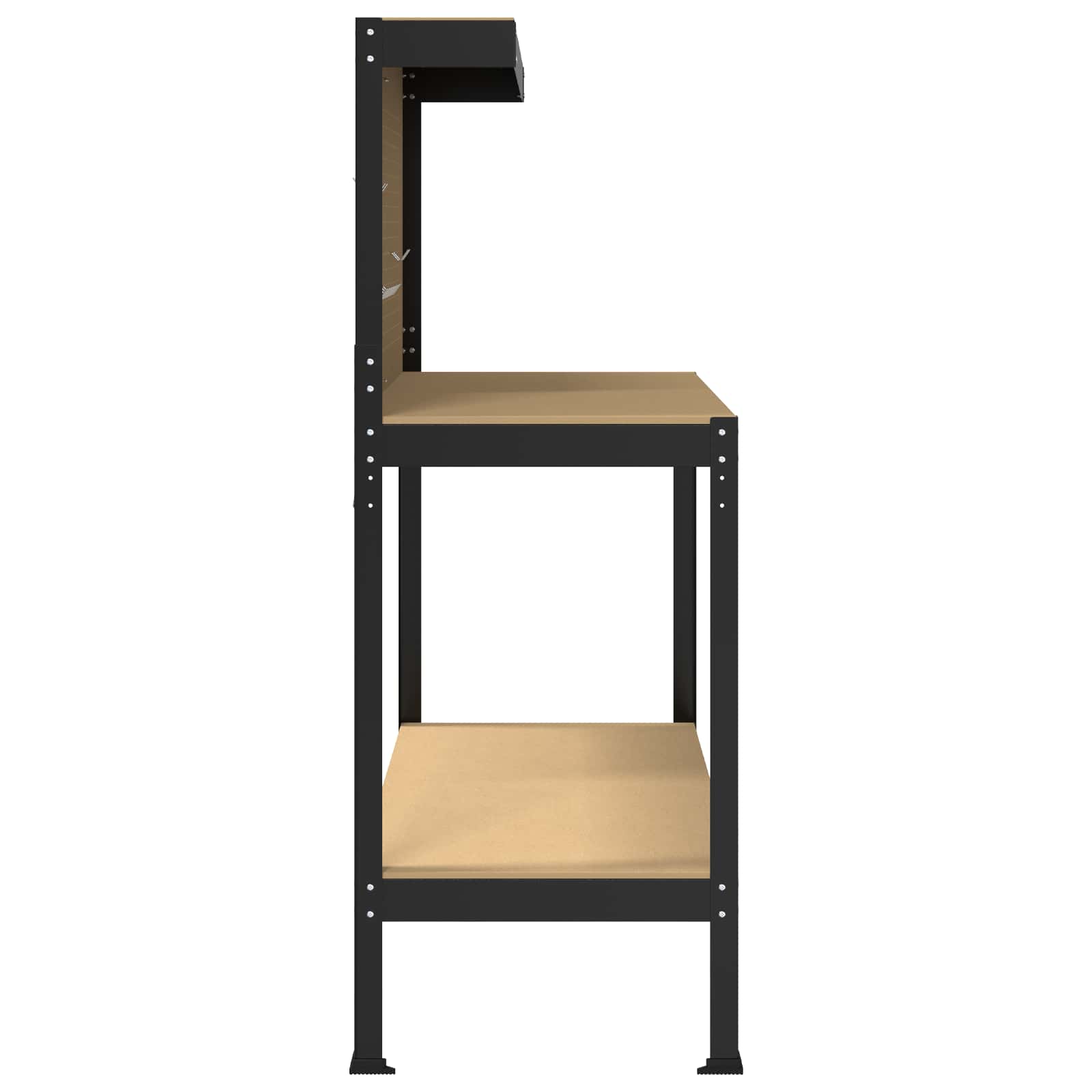Werkbank Schwarz 114 x 54 x 145 cm Sperrholz und Metall