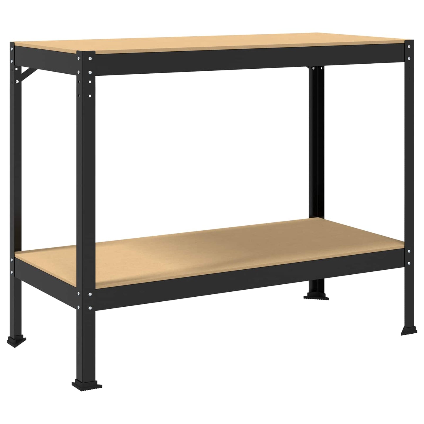 Werkbank Schwarz 115 x 55 x 91 cm Sperrholz und Metall