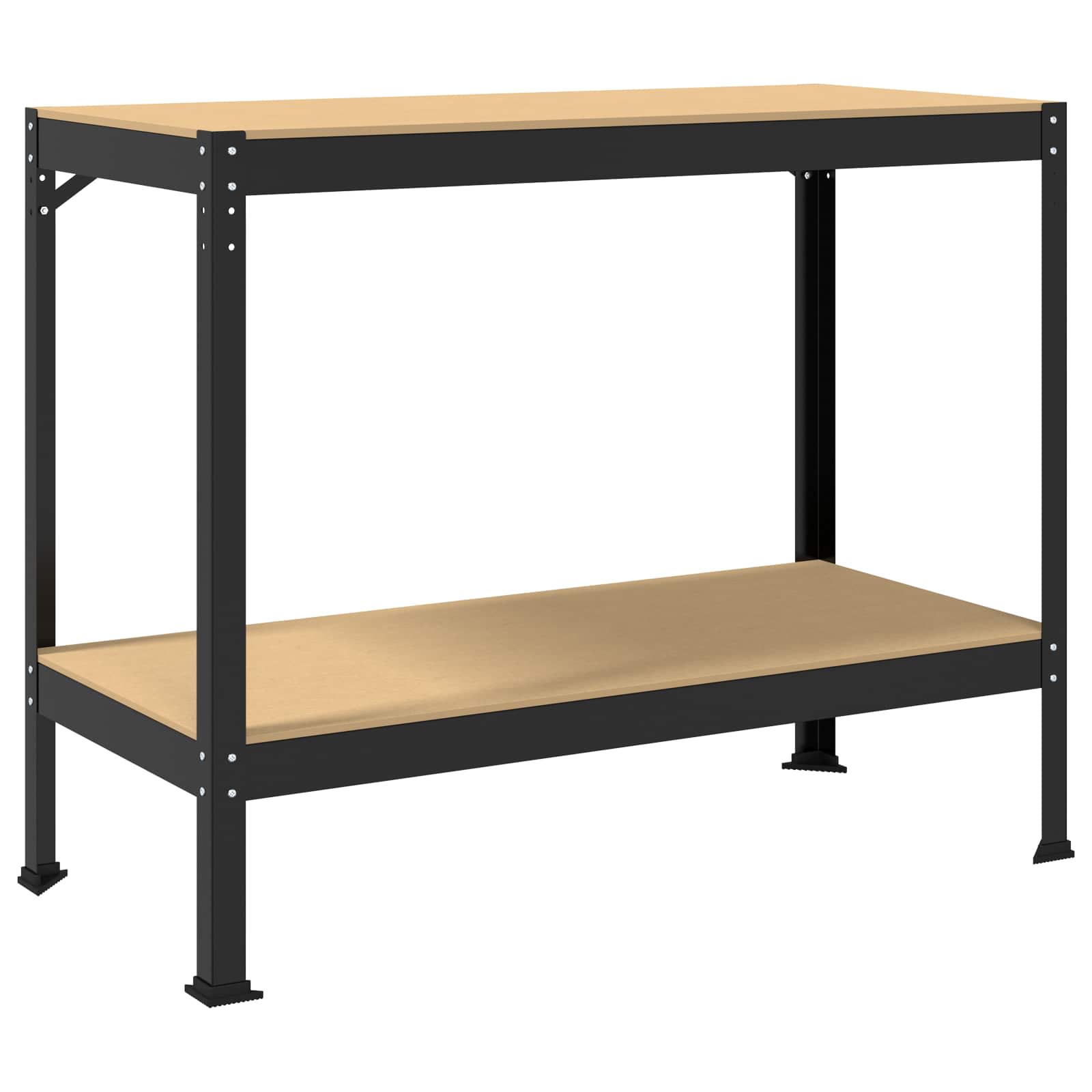 Werkbank Schwarz 115 x 55 x 91 cm Sperrholz und Metall