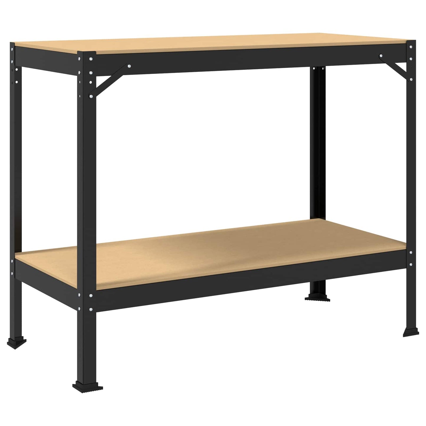 Werkbank Schwarz 115 x 55 x 91 cm Sperrholz und Metall