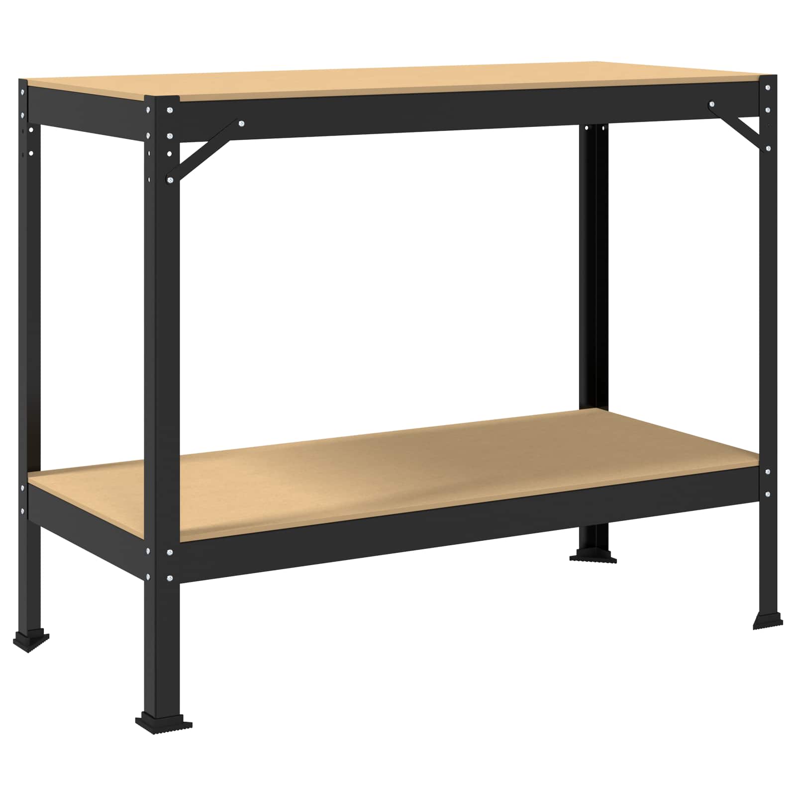 Werkbank Schwarz 115 x 55 x 91 cm Sperrholz und Metall