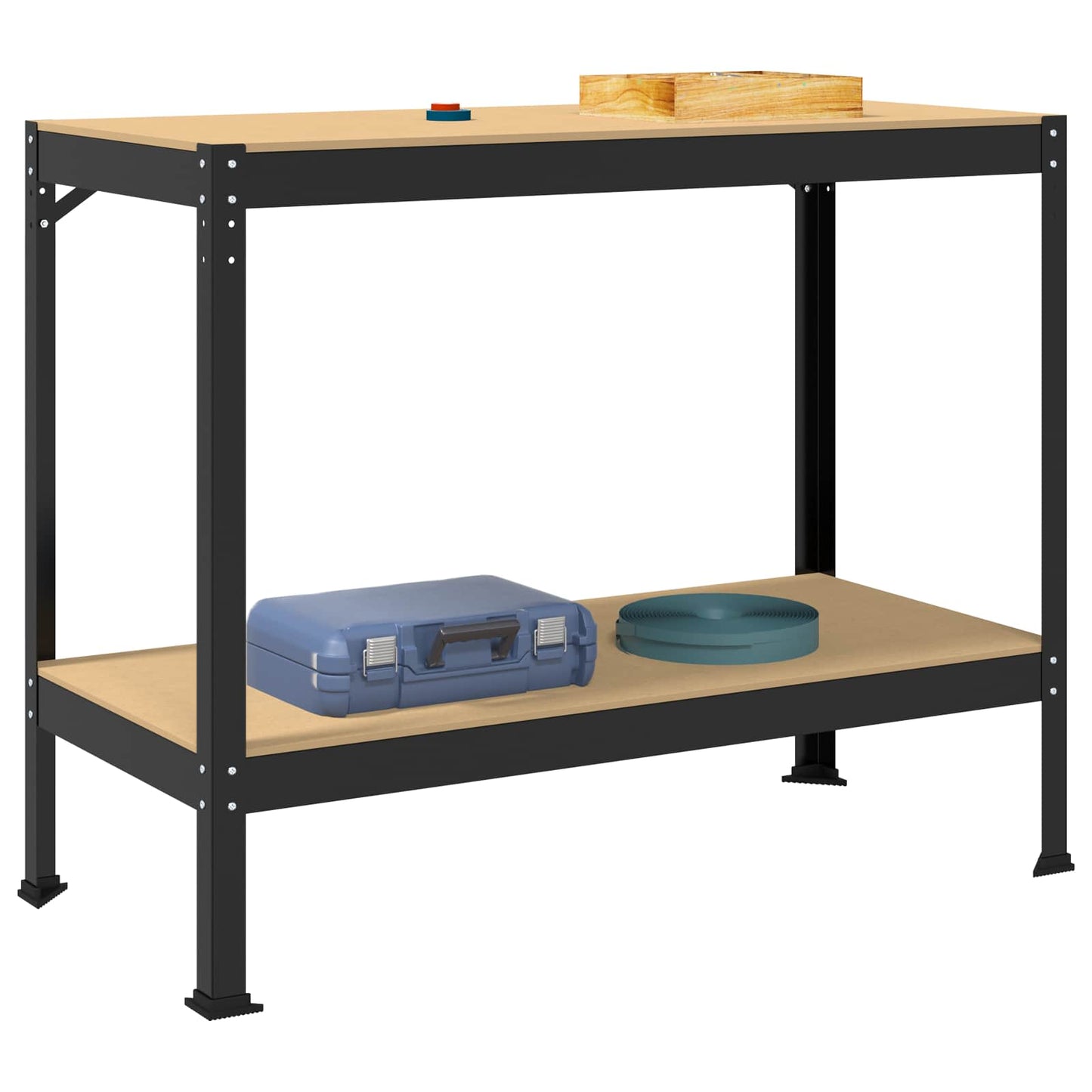 Werkbank Schwarz 115 x 55 x 91 cm Sperrholz und Metall