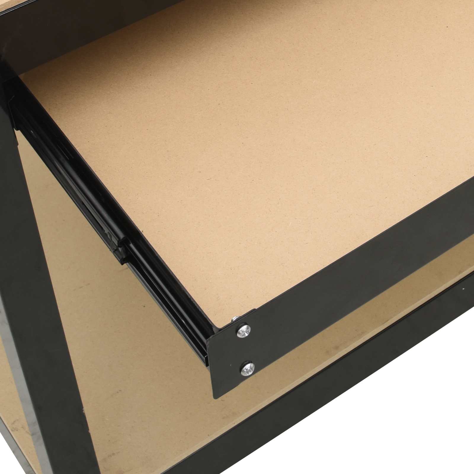 Werkbank Schwarz 81 x 41 x 145 cm Sperrholz und Metall