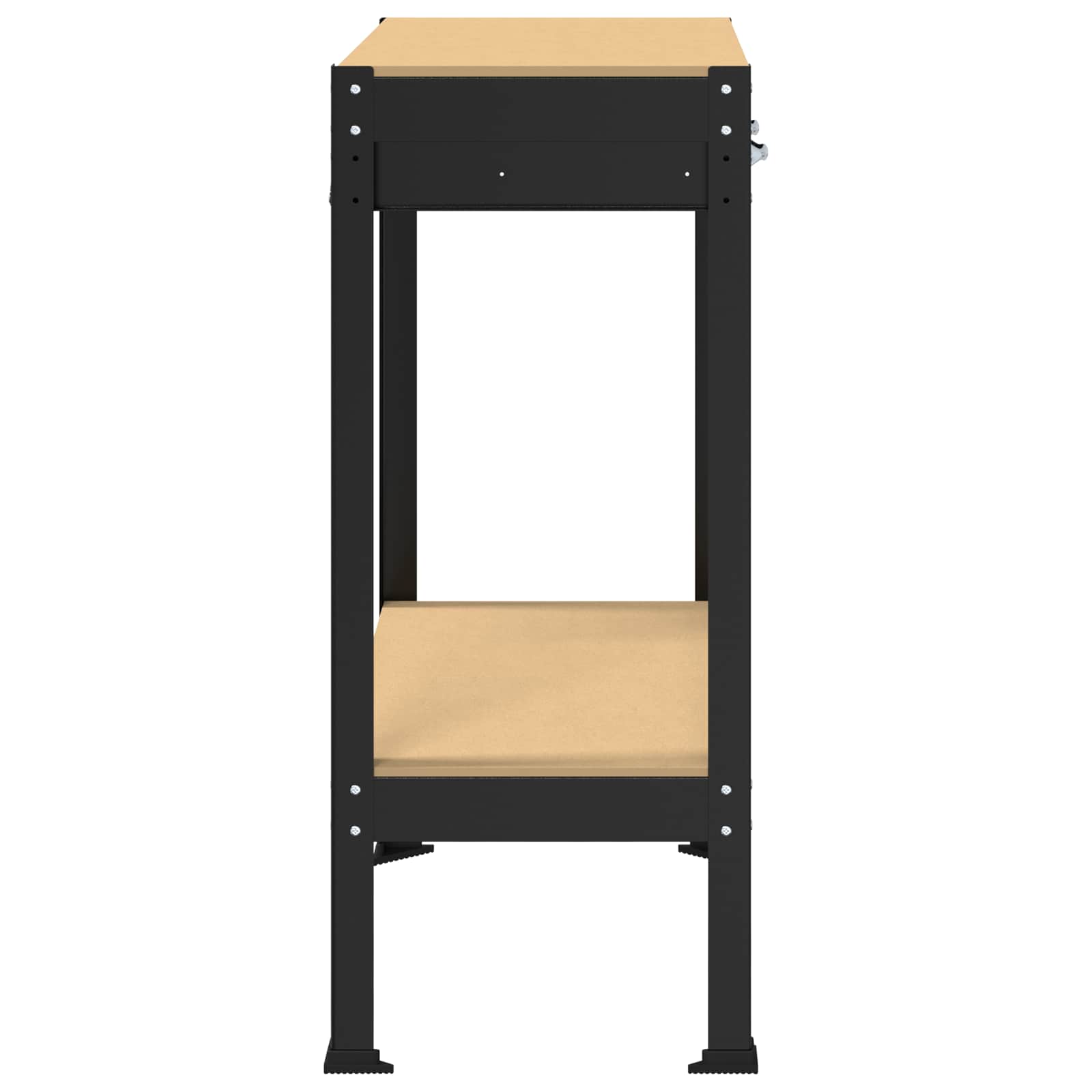 Werkbank mit Regal Schwarz 80 x 40 x 91 cm Sperrholz und Metall