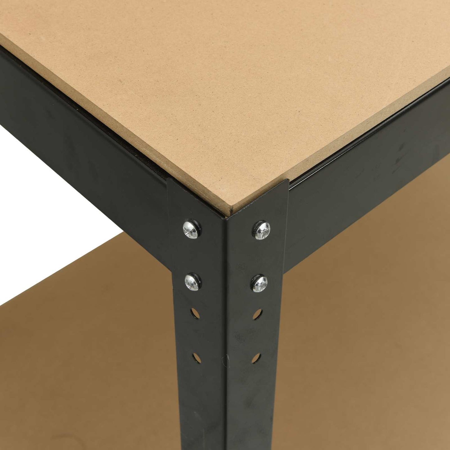 Werkbank Schwarz 81 x 41 x 145 cm Sperrholz und Metall