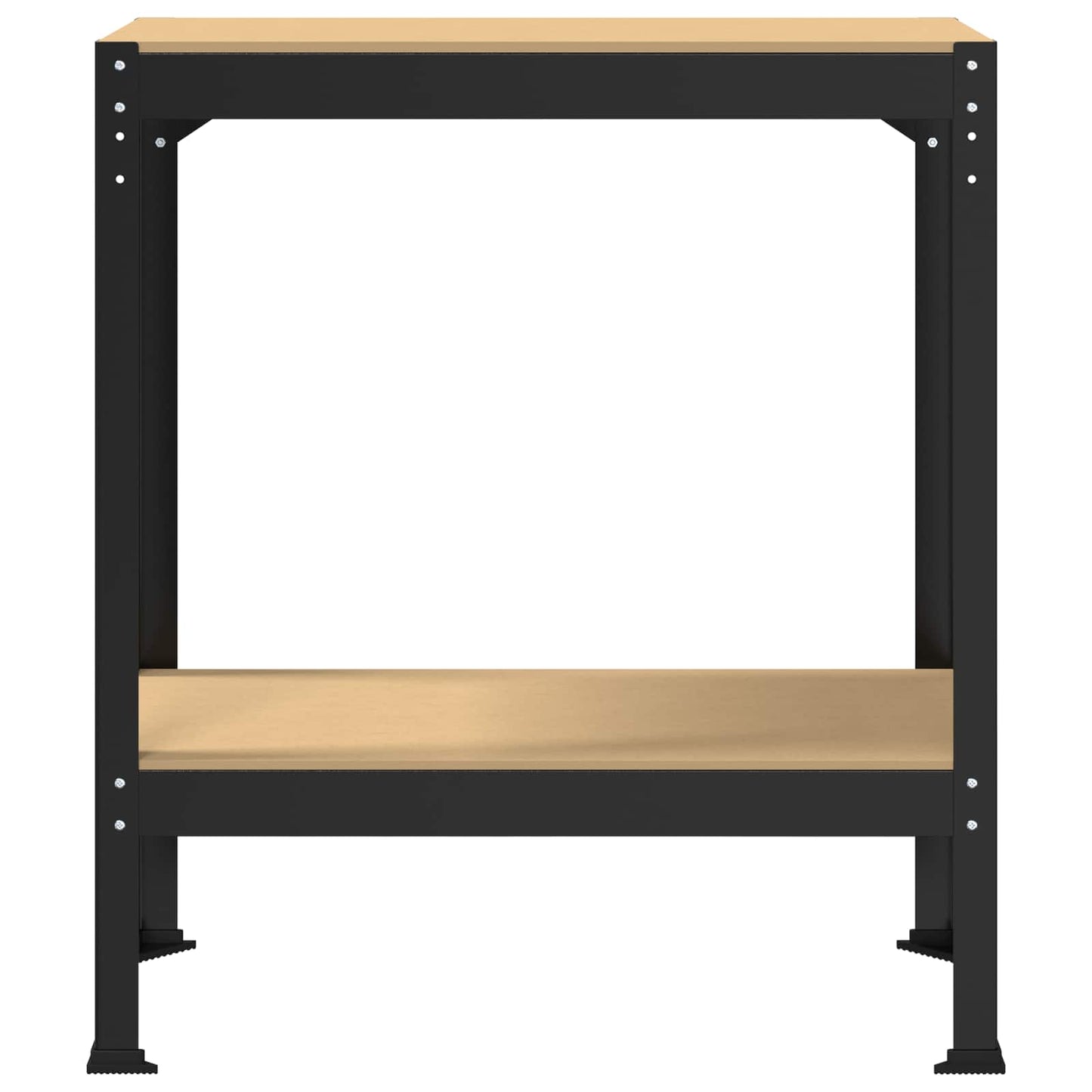 Werkbank mit Regal Schwarz 81 x 41 x 91 cm Sperrholz und Metall