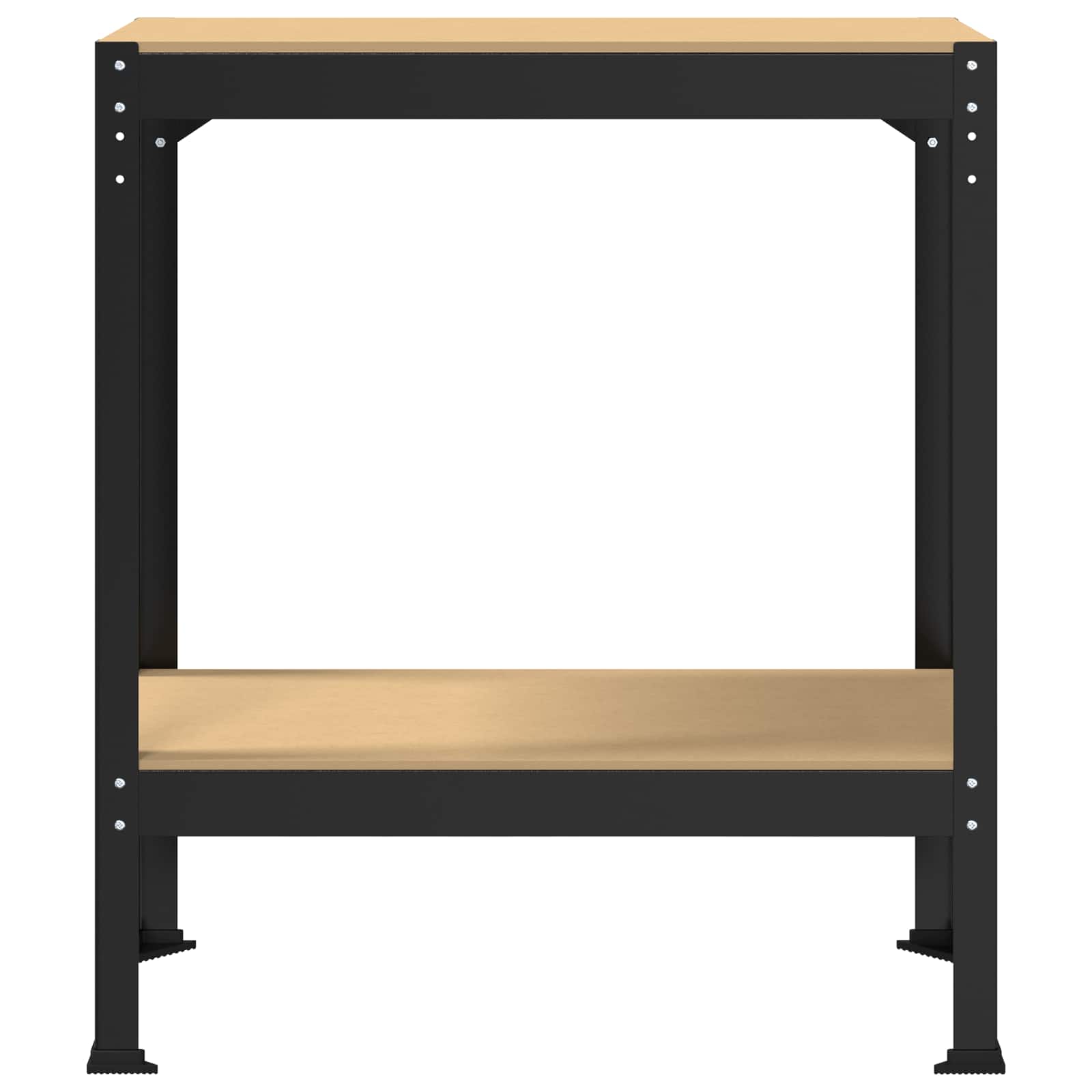Werkbank mit Regal Schwarz 81 x 41 x 91 cm Sperrholz und Metall