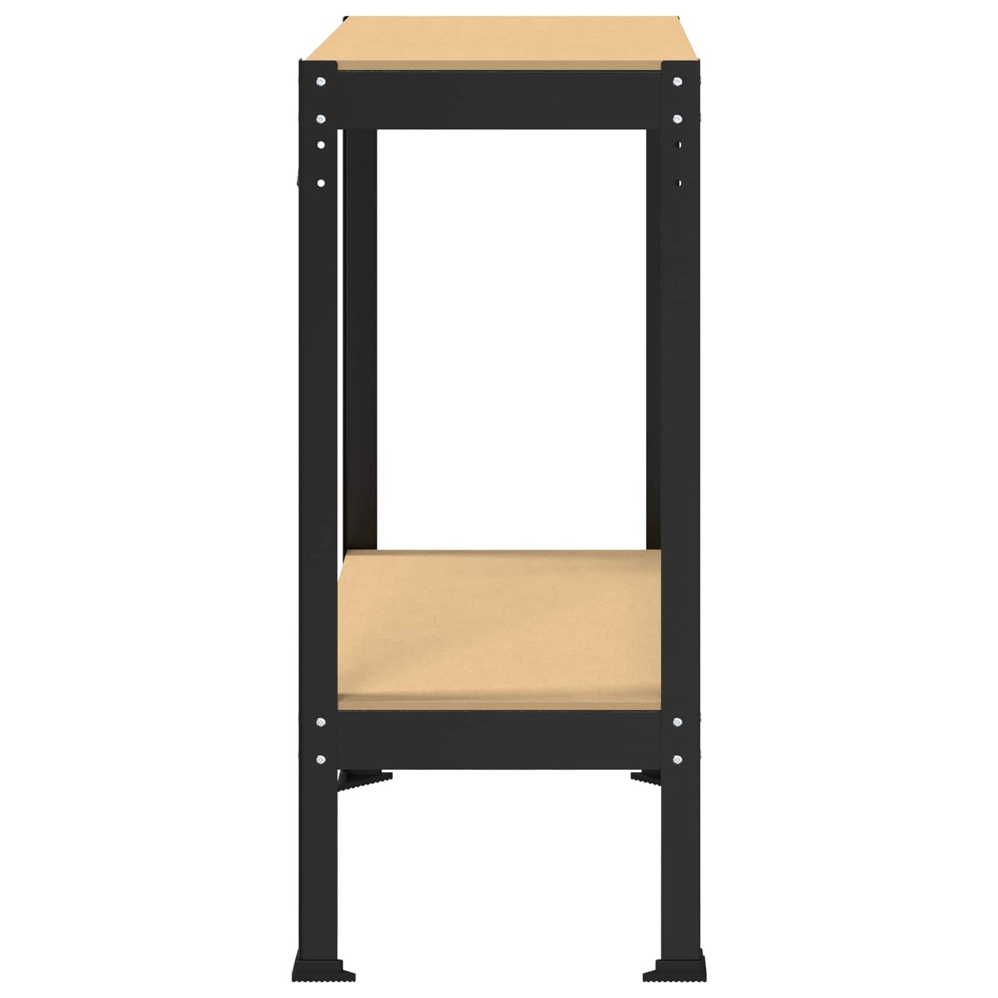 Werkbank mit Regal Schwarz 81 x 41 x 91 cm Sperrholz und Metall
