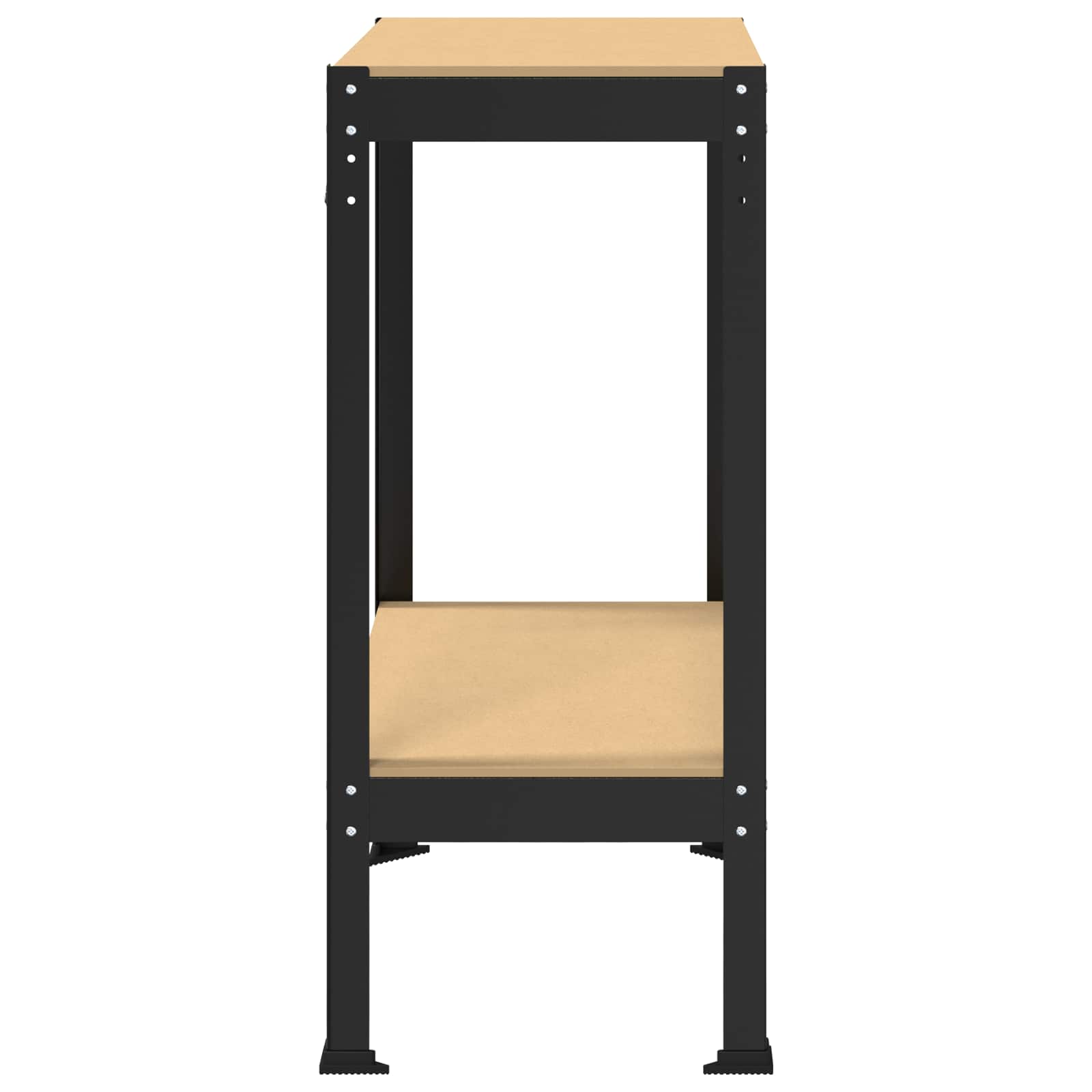 Werkbank mit Regal Schwarz 81 x 41 x 91 cm Sperrholz und Metall