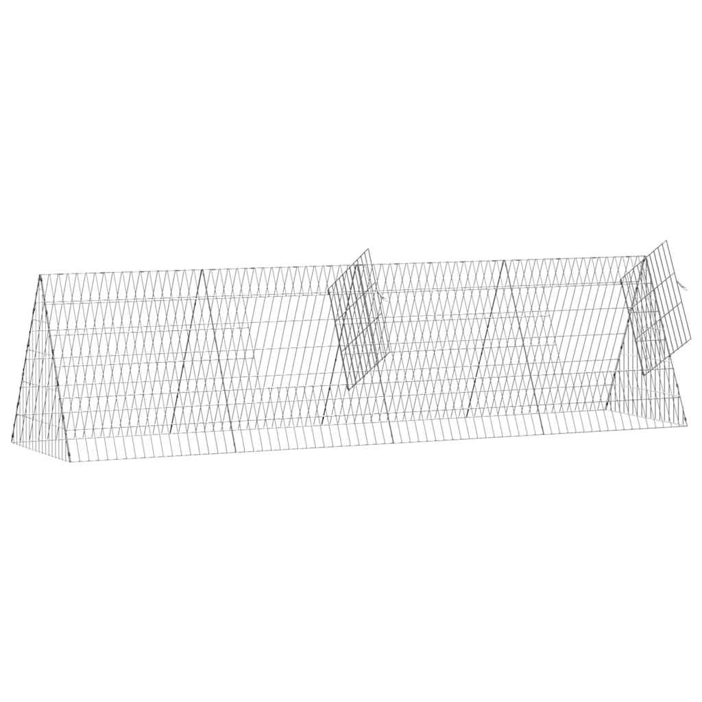 Hasenkäfig Silber 215 x 55 x 55 cm Verzinkter Stahl