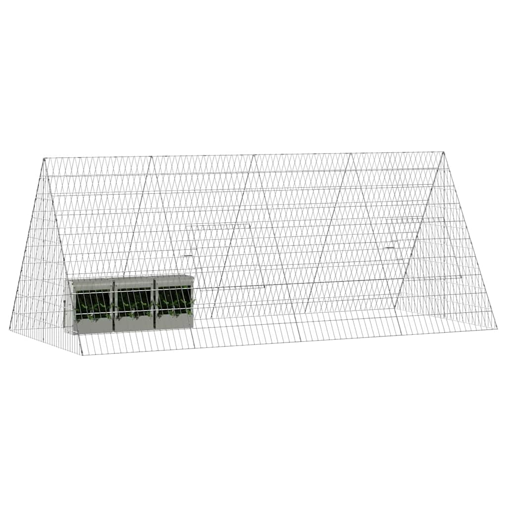 Hasenkäfig Silber 215 x 100 x 85 cm Verzinkter Stahl
